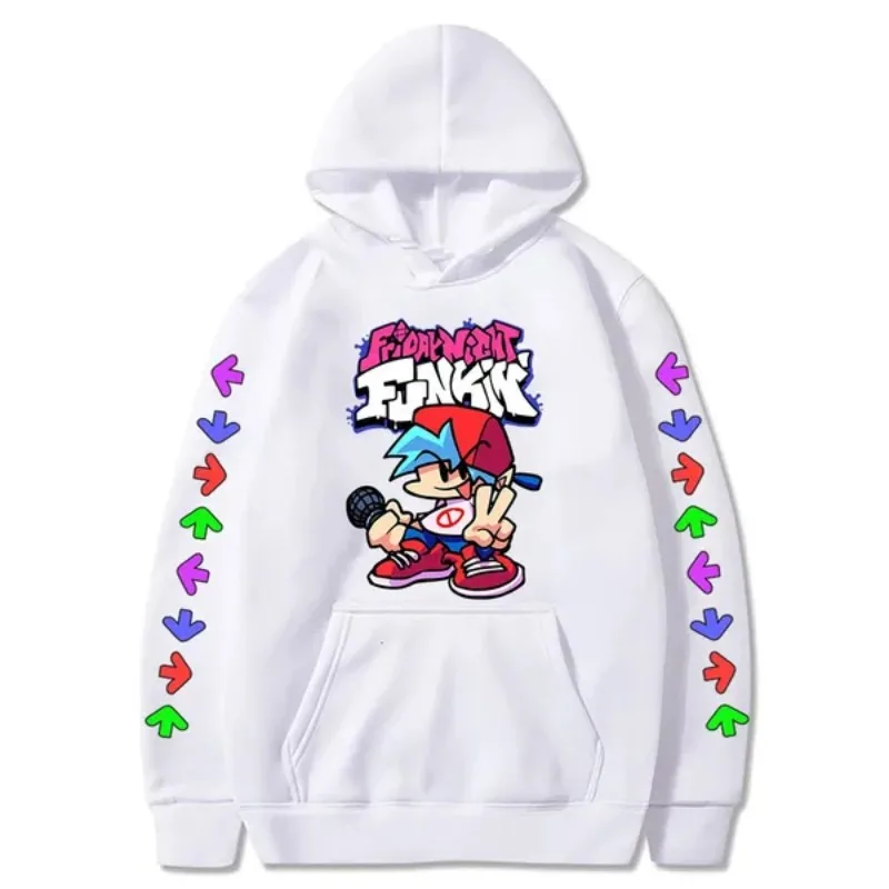 Hot Usa Game Anime Cute Friday Night Funkin Hoodies Boyfriend Sweatshirts Cozy Tops Pullovers Polyester Streetwear Coats Tops