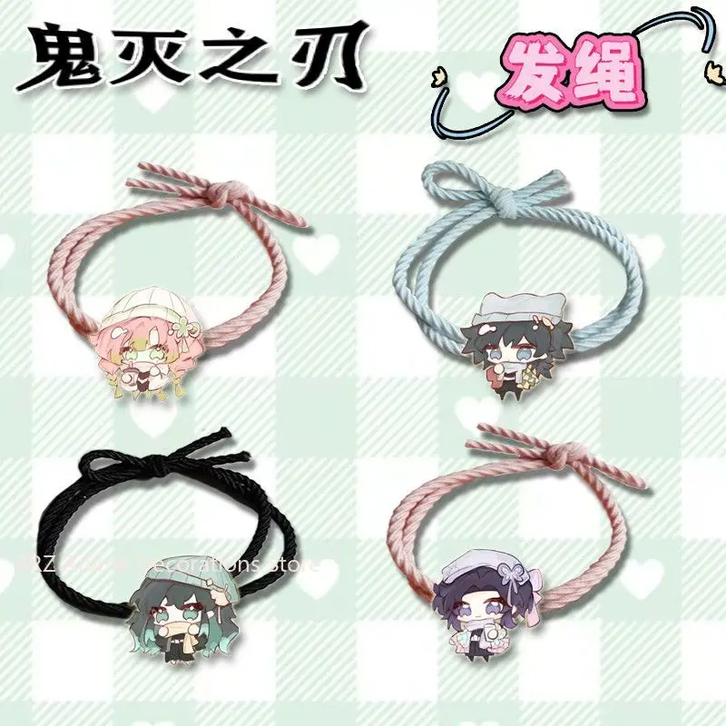 4 個鬼滅の刃アニメ甘露寺蜜璃ヘアロープかわいい高弾性ヘッドバンド漫画少女女性ヘアアクセサリーギフト