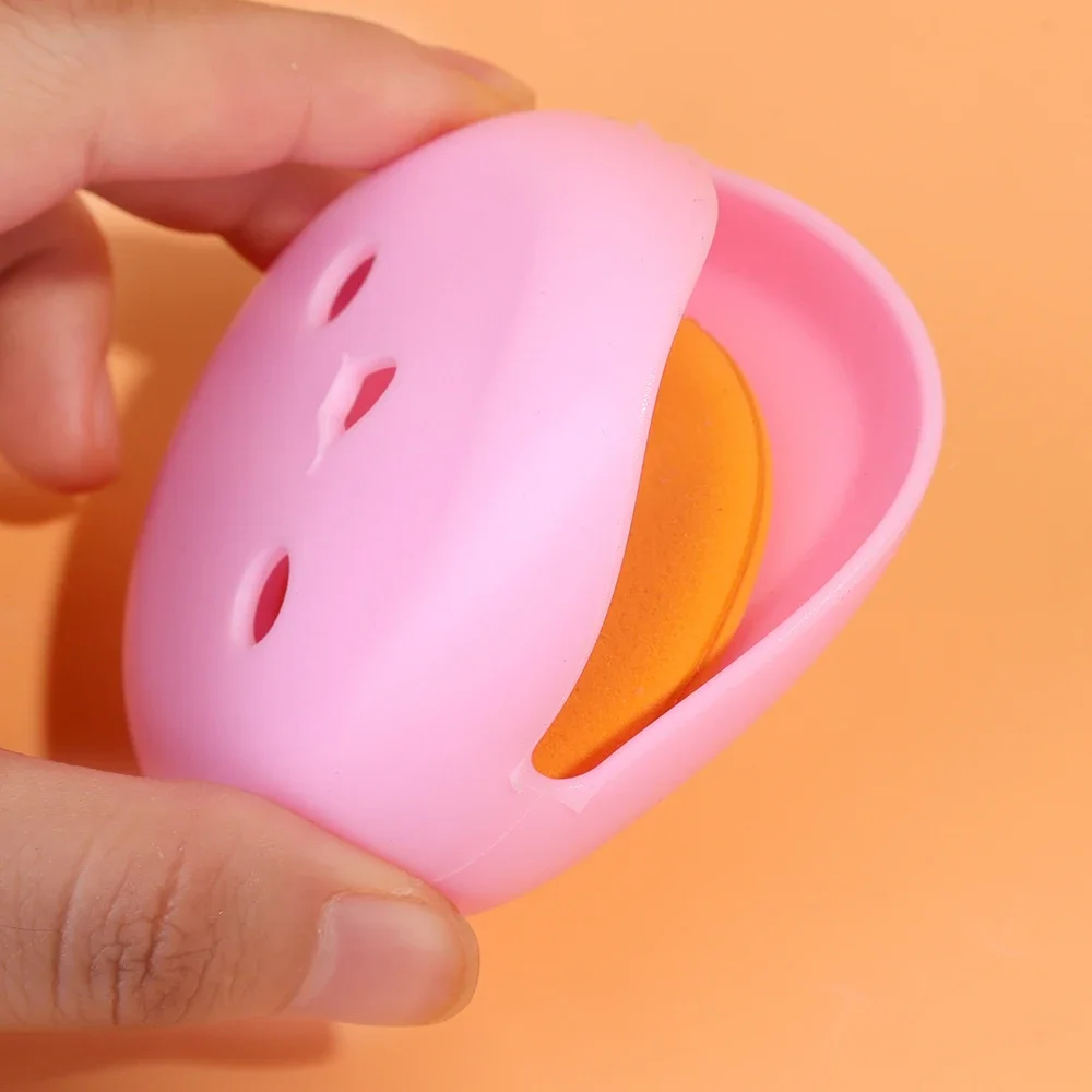 Luchtkussen Poeder Puff Opbergdoos Draagbare Cosmetica Puff Opslag Siliconen Ronde Make-Up Spons Schoonheidspoeder Puffs Container