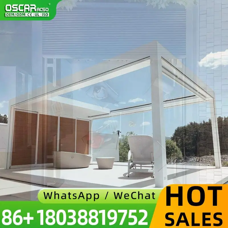 Outdoor Retractable Louvered Roof Awning Kits Bioclimatic Aluminum Pergola for Garden Patio Backyard pergola