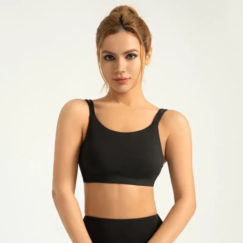 Solid Gym Edge Bra 2024 Female Jogging Leisure High Elasticity Sports Bra Built In Chest Pad Quick Dry Yoga Fitness Underwear