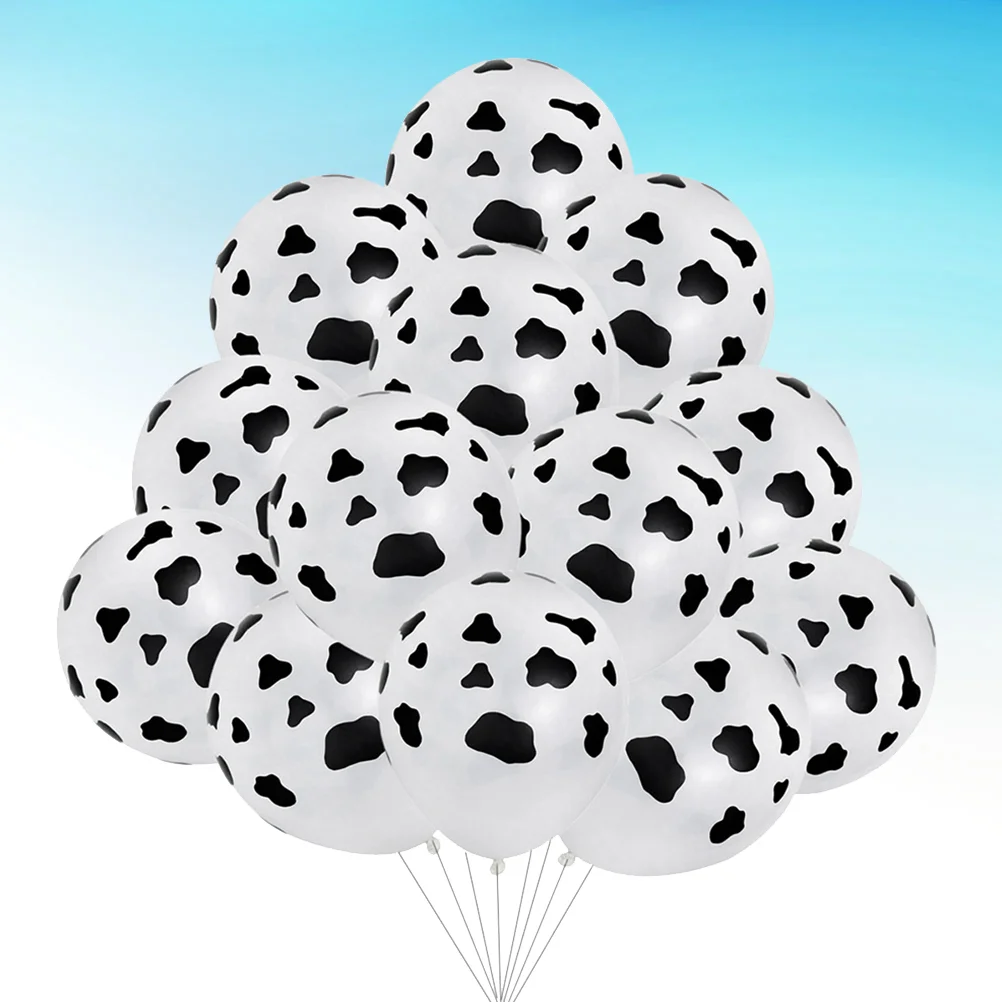 72 Pcs Ballons Festival Balloons Cow Printing Party Thicken Birthday Latex Child