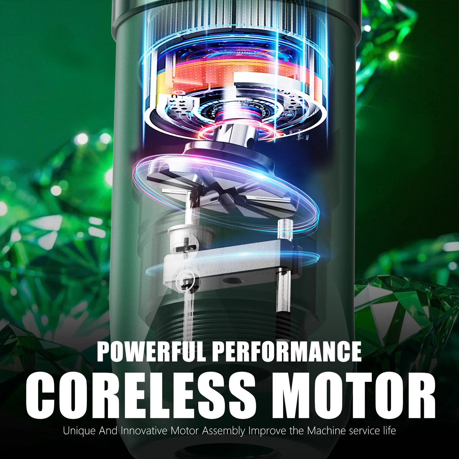 Tattoo Machine T-Rex Wireless Tattoo Machine Adjustable 7-Level Stroke with 1600mAh Power Supply Wireless Rotary Tattoo Gun