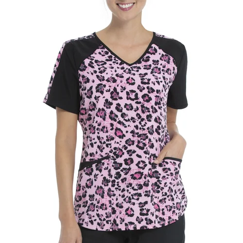 Imagen 1 del producto Uniforme médico con estampado 3d de flores para mujer, uniformes médicos de bolsillo con cuello en V, de enfermería de dibujos animados, de manga corta