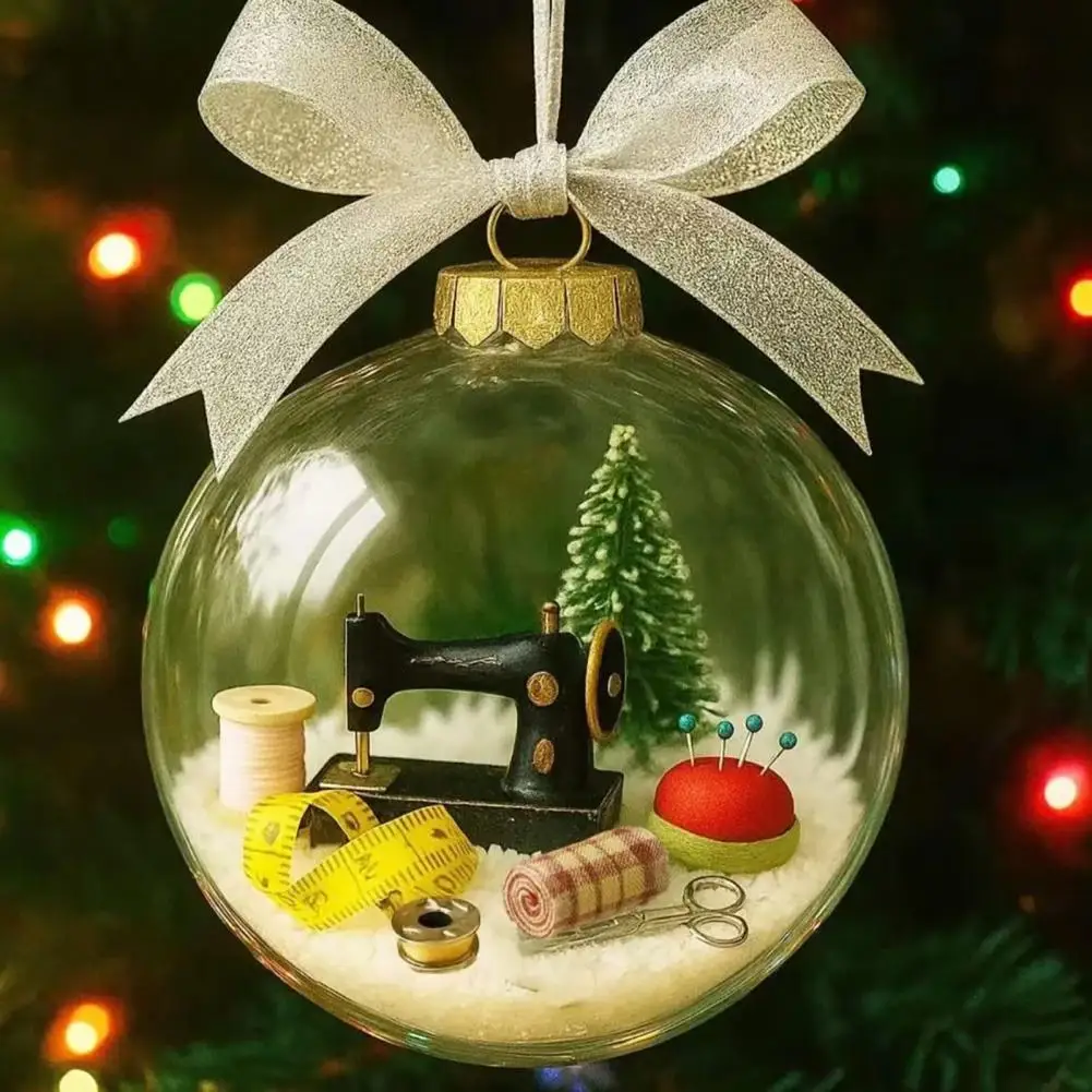 عيد الميلاد الخياطة زخرفة مخيط يدويا كرة الثلج الديكور ماكينة خياطة الرجعية عيد الميلاد الكرة الحلي عطلة احتفالية للحرف اليدوية