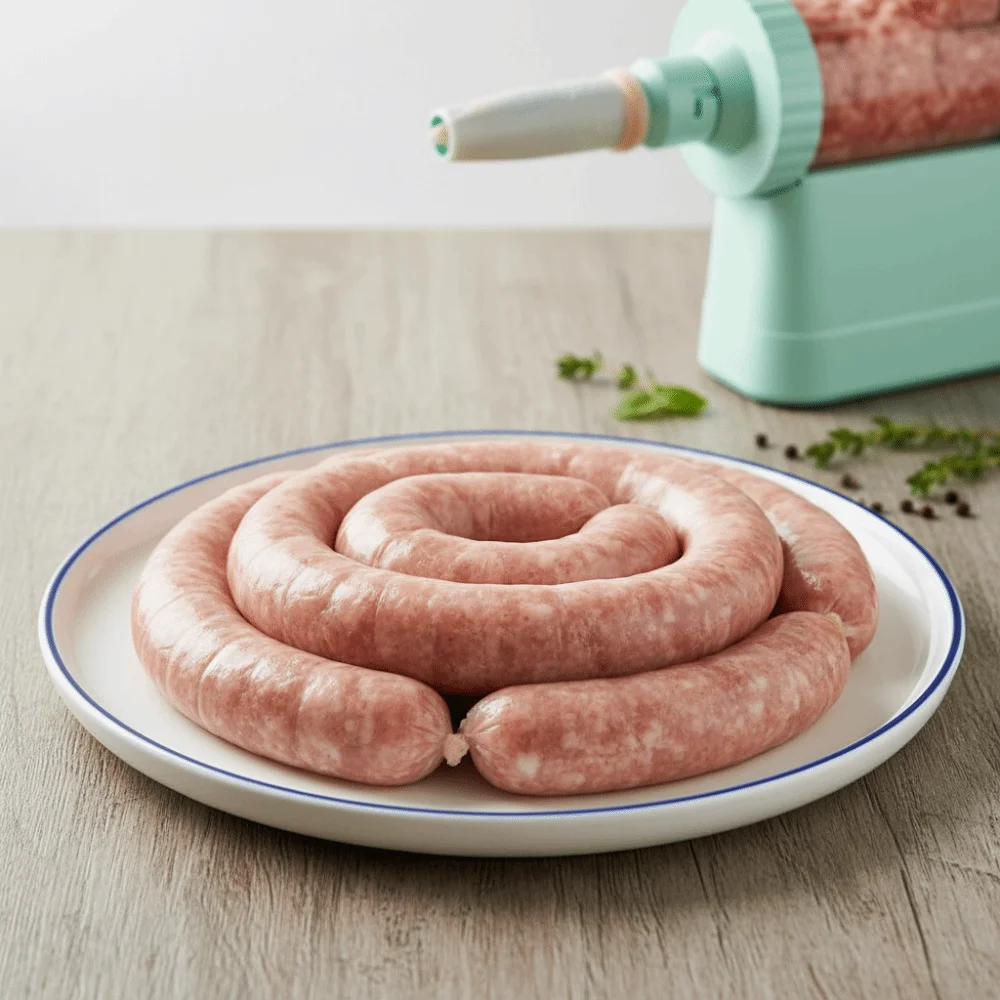 

Fast Filling Manual Sausage Stuffer with 4 Filling Nozzles Detachable Meat Stuffer Kit Plastic Large Capacity