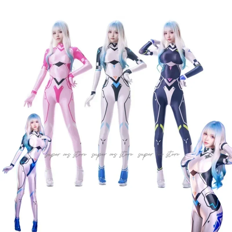 sexy women glossy Future Style Set cosplay costume Anime tights  Oily Shiny bodysuit customized printing