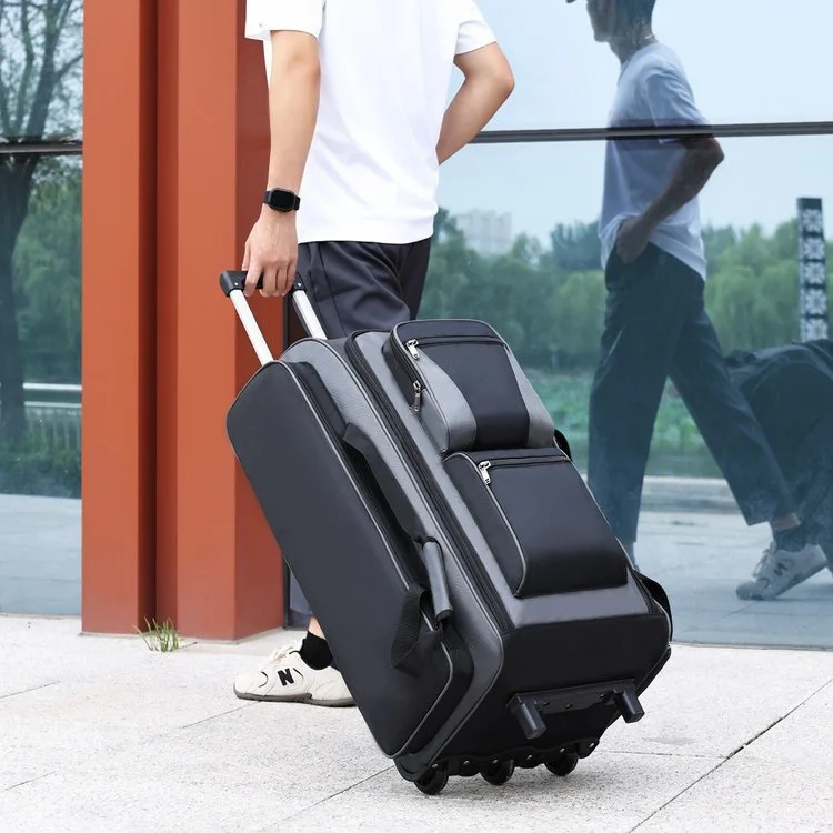 Wheeled Travel Bag Multifunctional Large Luggage Unisex Waterproof Outdoor Backpack Wear Resistant Large Bag Suitcase Duffel Bag