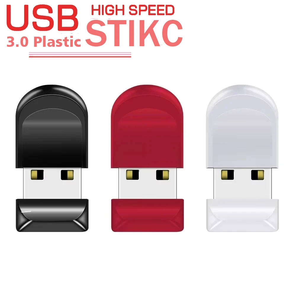 Super Mini USB 3.0 Flash Drive 64GB Free Chain Memory Stick Creative Gift Pen Drive 32GB Black Red White High Speed Pendrive 16G