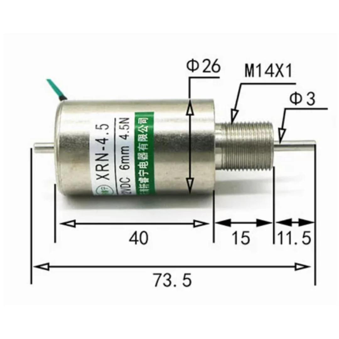 XRN-4.5 Mini DC Tubular Solenoid Electromagnet Impact Push Switch Actuator Micro Electric Magnet for Electronic Projects