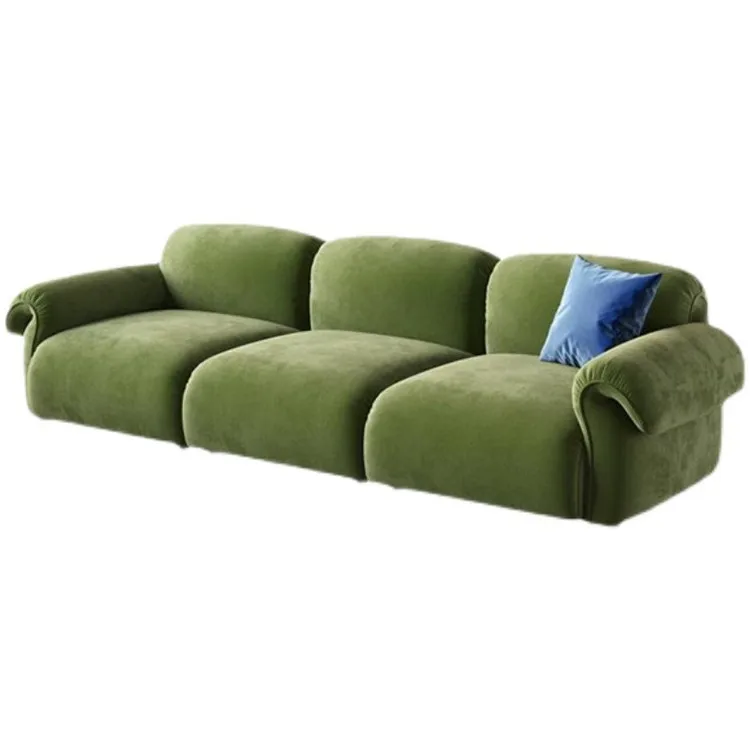 

Italian light luxury, retro fabric sofa, wabi-sabi straight combination
