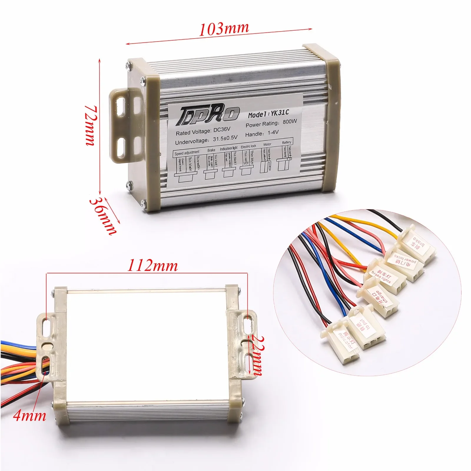 DC 24V 500W/36V 350W or 48V1000W Brushed Motor Speed Controller + 36V 3 in1 Twist Throttle Grips Electric Quad ATV Indicator