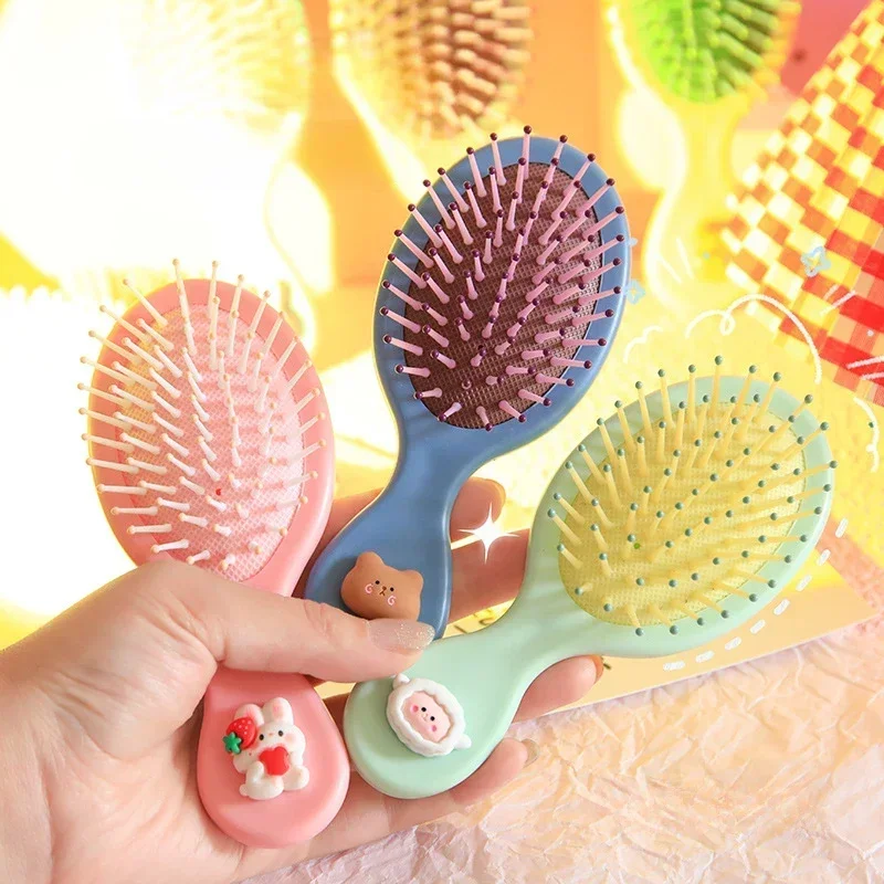 Cute Cartoon Small Hair Comb Children Air Cushion Comb Girl Portable Anti-static Head Massage Hairbrush Barber Salon Accessories