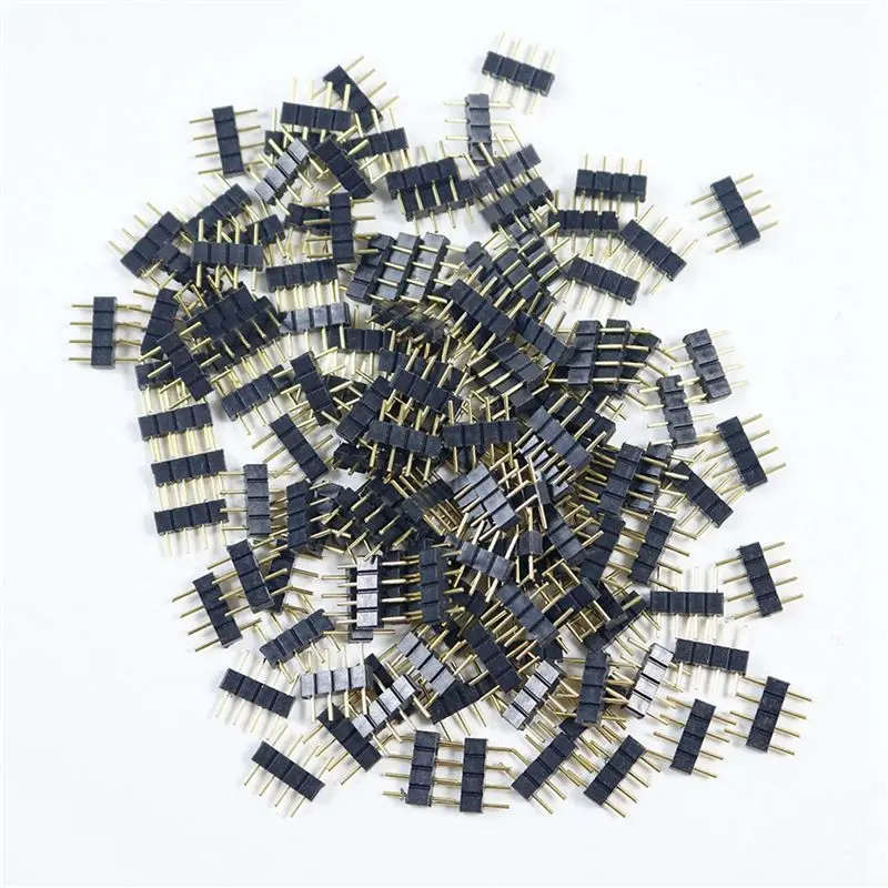 150Pcs 4 Pin Rgb LED Strip Male Plug Adapter Connector For 3528 5050 Strip Light