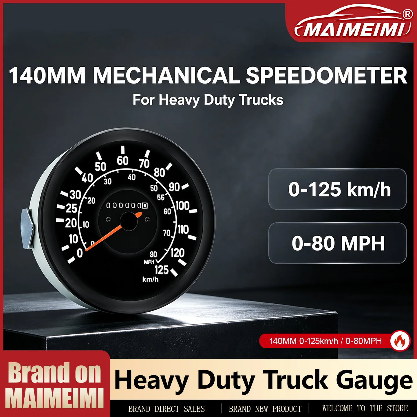 140mm Heavy-duty Truck Mechanical Speedometer Odometer Dual Unit Scale Display Instrument For Heavy Trucks Old-fashioned Trucks