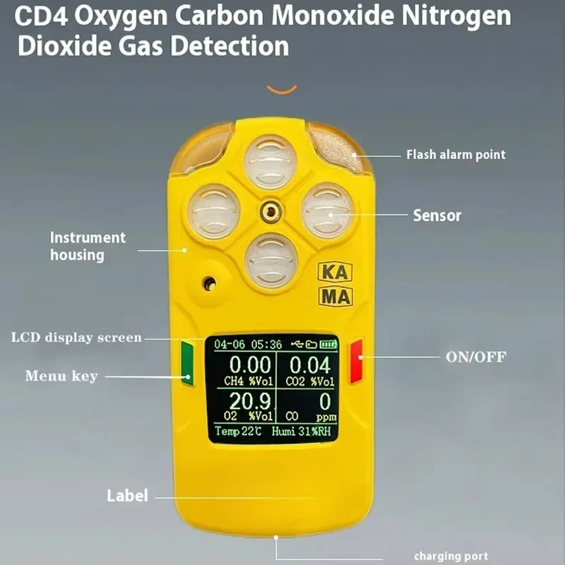 Co Co2 Ch4 O2 4 in 1 Multi High Persision Multifunction Analyzer Portable Drager Online Multi Analyzer