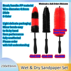 9.5inch Car Wheel Wash Brush Tyre Brush Long Soft Bristle Cleaning Brush for Motor Engine Grille Wheel Wash Brush Cleaning Tool