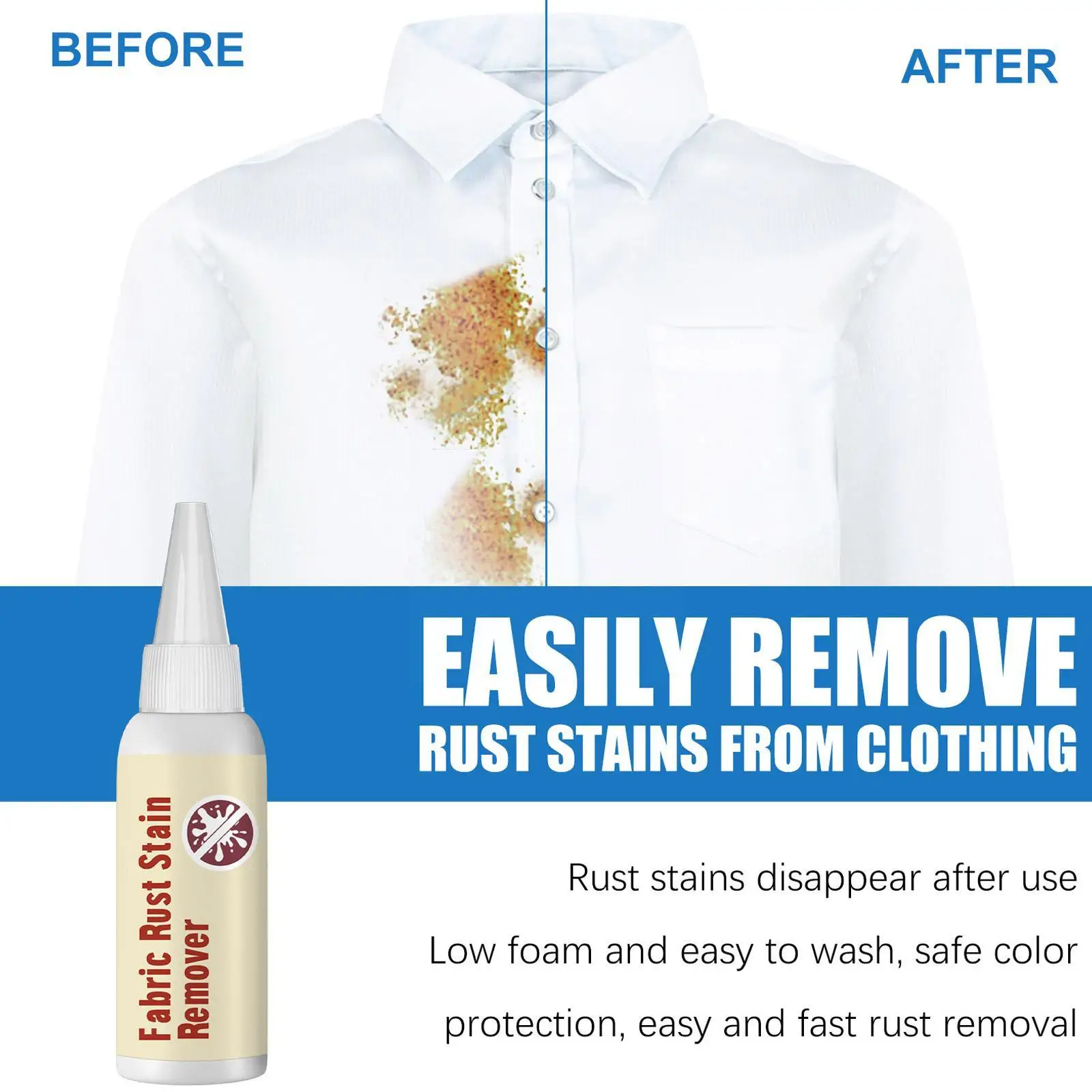 50ml Clothes Rust Remover New Household Clothes Effectively Decontamination And Multi-functional Remove Dirt Stains O8j1