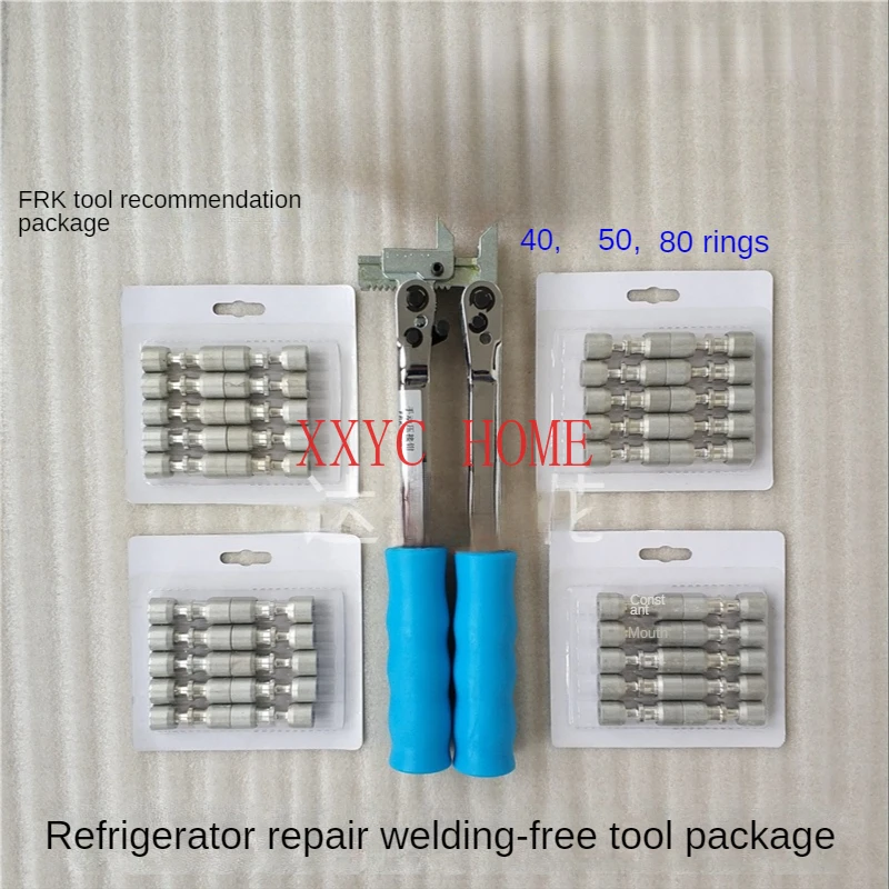 Refrigerator Repair Welding-Free Tool Set Nested Loops Sealing Liquid Frk Press Plier with 50 PCs 80 Pcs Composite Ring