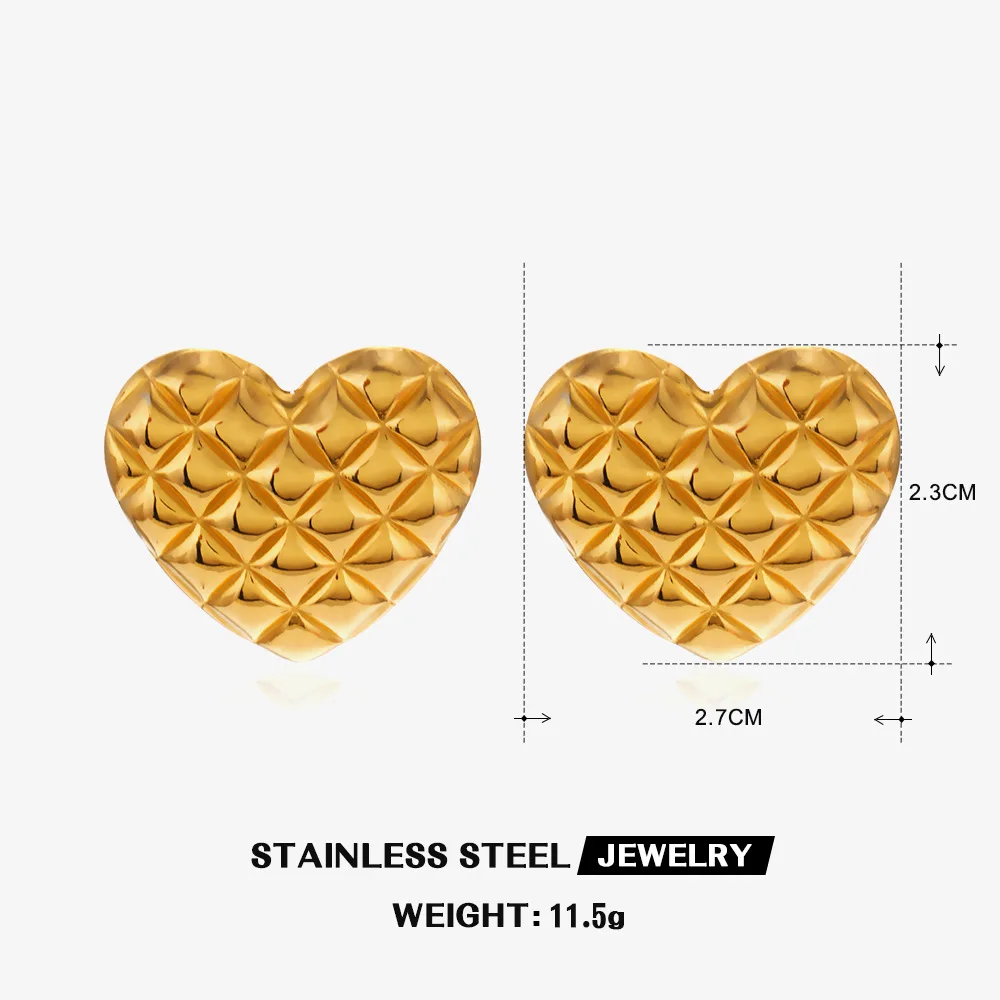 Stainless Steel Love Earrings For Women Gold Color Simple Geometric Earrings INS Jewelry Accessories Gift image 5