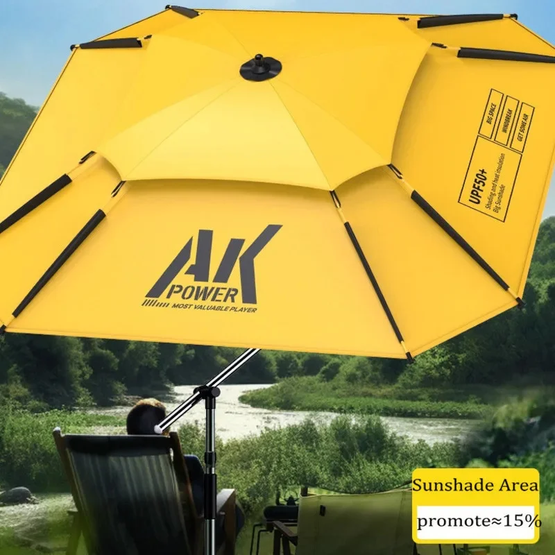 

Upgraded Fishing Umbrella Octagonal Outdoor Sunshade Protector 360° Adjustment Waterproof Beach Camping Backyard Large Parasol