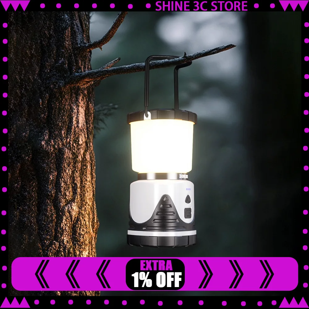 LEM E83/E93 Campinglamp USB Oplaadbare Campingverlichting Draagbare Regendichte Buitenlamp 5400mAh/6800mAh 300LM Lantaarn