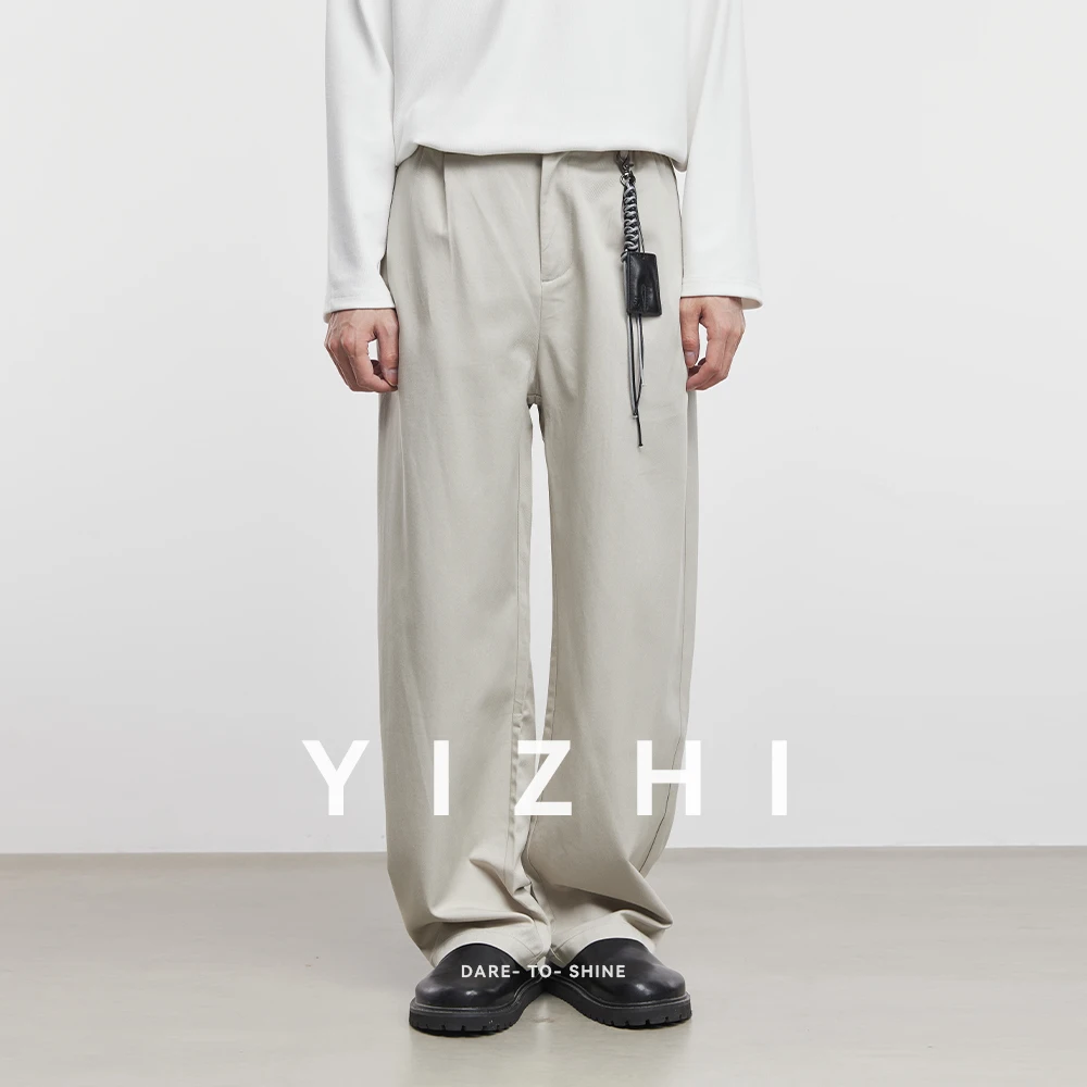 

2025 Autumn New Men's Lyocell Minimalist Drape Straight Casual Pants Loose Solid Color Pants Men's Casual Sports Pants