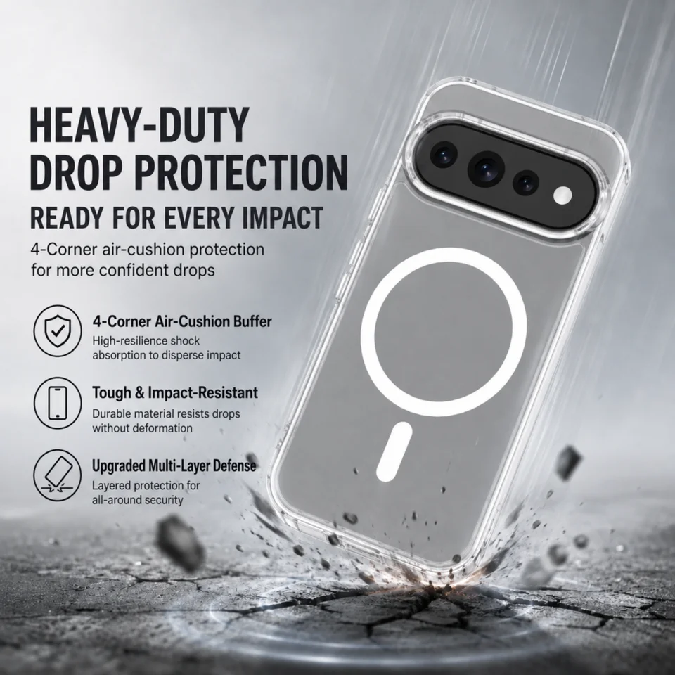 Funda Lereach para Google Pixel 11 Pro XL 11Pro, magnética, cristalina, ultra delgada, a prueba de golpes y anti-rayaduras 5
