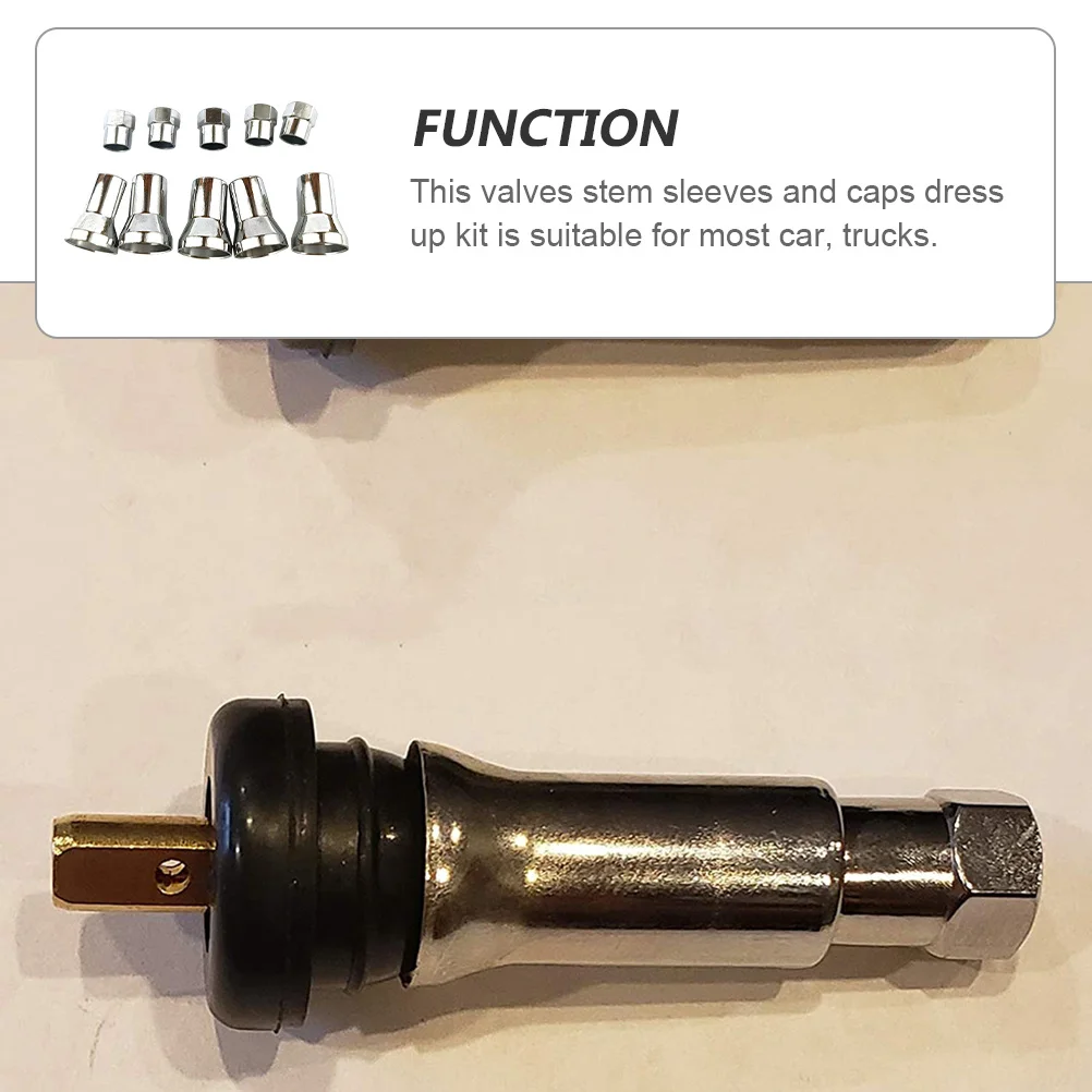 

2 set Tire Valves Stem Caps Wheel Type Sleeves Heat Cold Resistant Durable Lightweight Plastic Car Accessories Valve Stem Caps