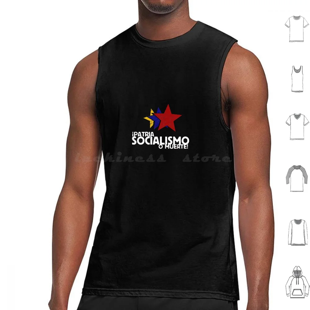 Patria , Socialismo O Muerte Tank Tops Print Cotton Venezuela Chavez Socialismo Revolution Patria Venceremos Hugo Chavez