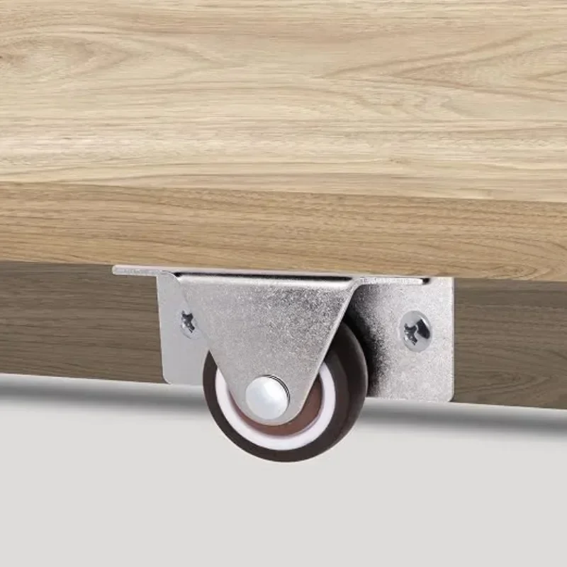 4/8Pcs Mini Side or Top Plate Mounted Caster Wheels,Silent Rubber Low Profile Casters for Furniture Kitchen Cabinet Drawer Table