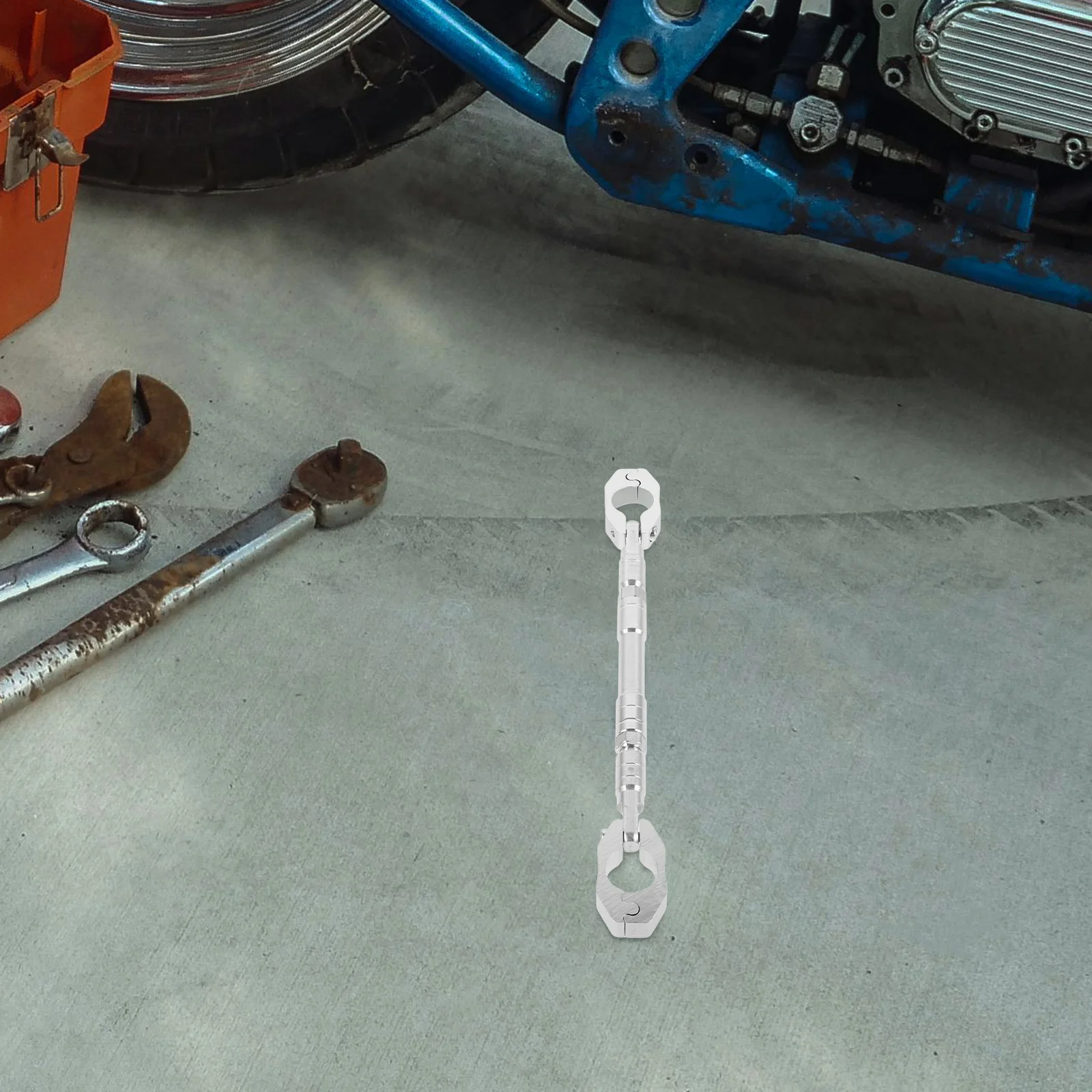 

Motorcycle Handlebar Balance Bar Metal Reinforced Durable Adjustable Design Easy Installation Motorcycle Handlebar Brace Clamp