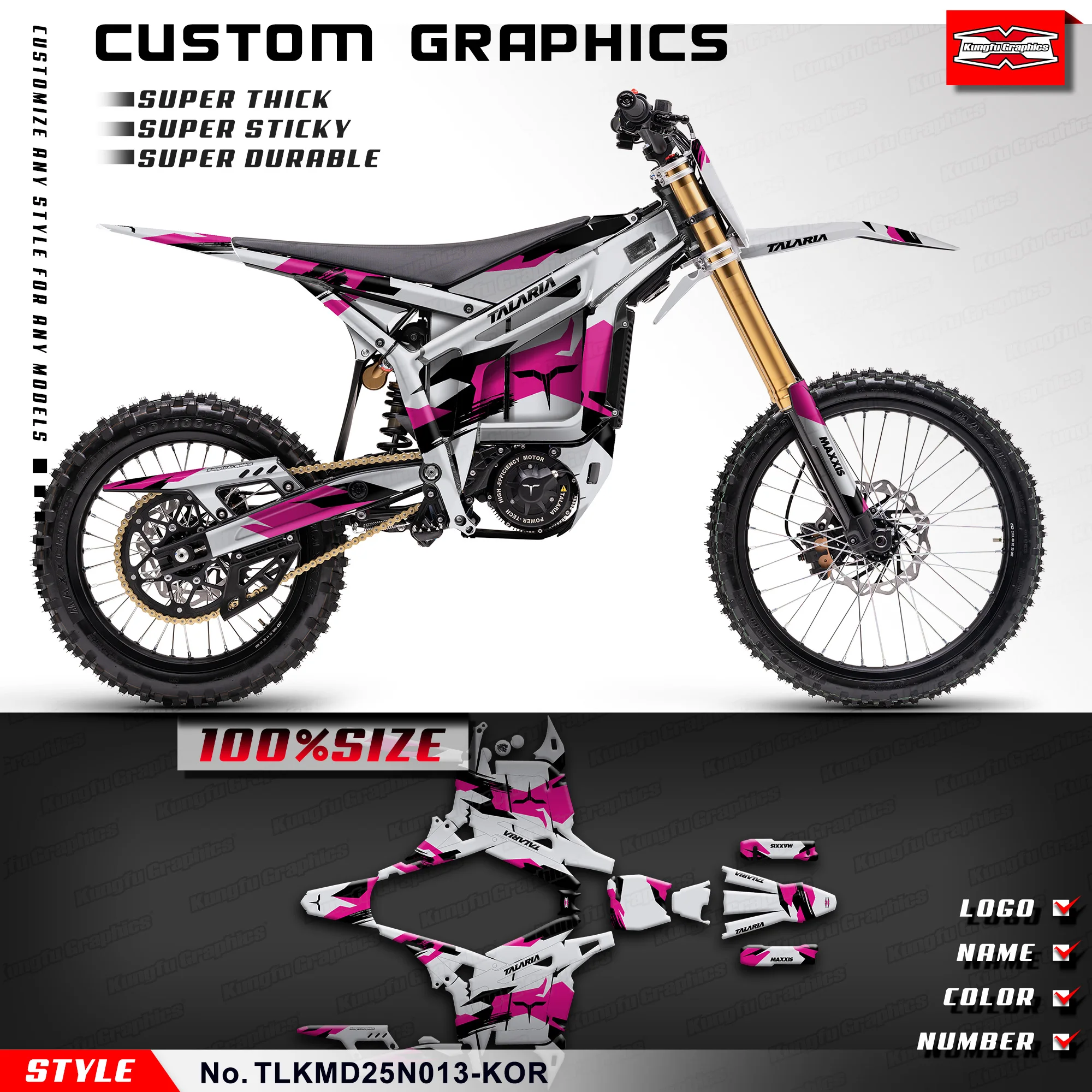 

KUNGFU GRAPHICS мотоциклетные наклейки клейкие наклейки для TALARIA KOMODO, восстановление, TLKMD25N013-KOR