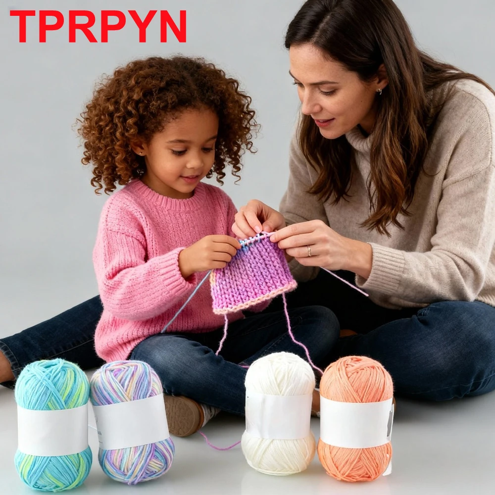 2Pcs Bamboo Yarn Soft Cold Summer Natural Bamboo Baby Knitting Yarn For Crochet And Hand Knitting Sweater Hat