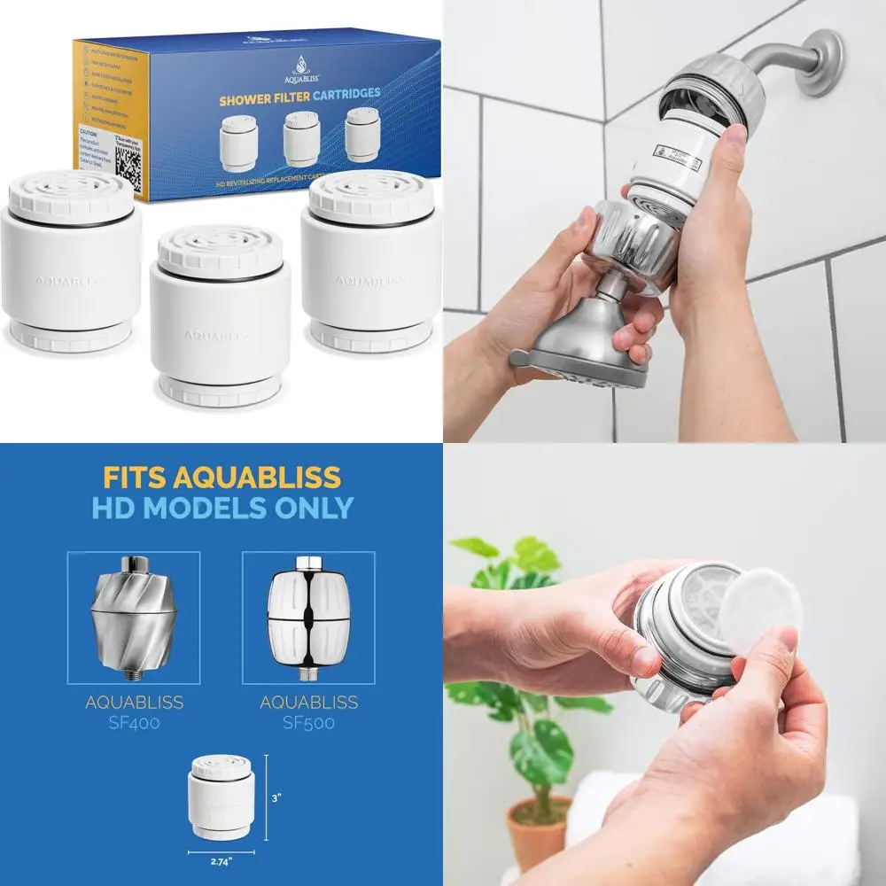 

AquaBliss HD Multi-Stage Replacement Filter Cartridge for SF400 & SF500, 48x Detox Power, Say Goodbye to Itch, Breakage, and Dul