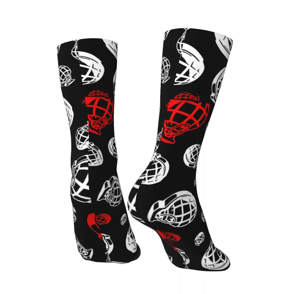 Grenade, Weapon, Pattern, Black Men's Socks Retro Harajuku Street Style Novelty Pattern Crew Sock