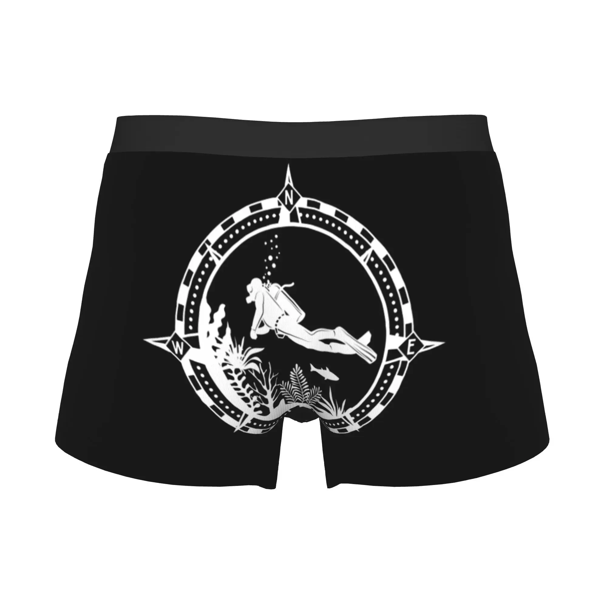 Diver Scuba Diving Compass Dive Underwear Male Printed  Boxer Shorts Panties Briefs Breathable Underpants