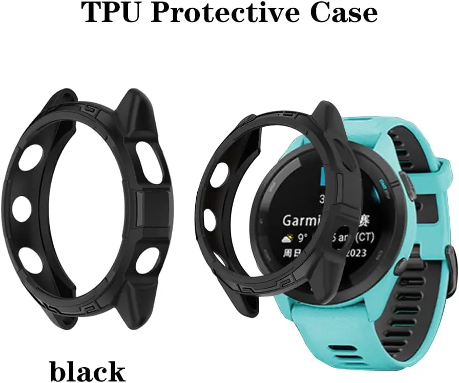 Watch Screen Protector (4+2+2) for Garmin Forerunner 965,Tempered Glass Film Anti-Scratch and Soft TPU Protective Case