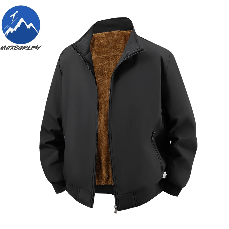 겨울 플리스 재킷 남성 패션 스탠드 칼라 아웃도어 작업용 두꺼운 따뜻한 파카 양면 착용 편안한 경량 지퍼 코트