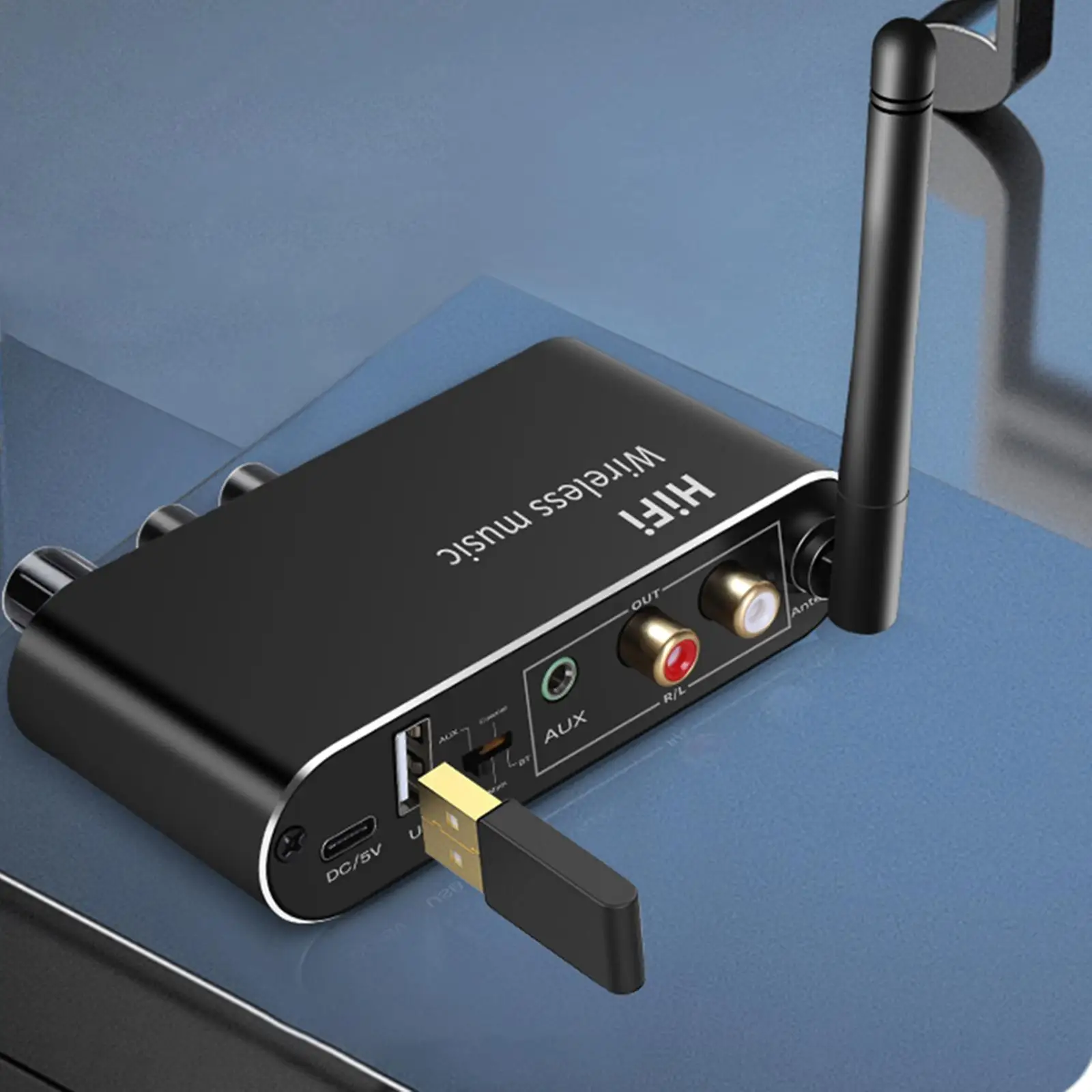 Adaptador Bluetooth Control de botón analógico digital Conexión automática para el hogar