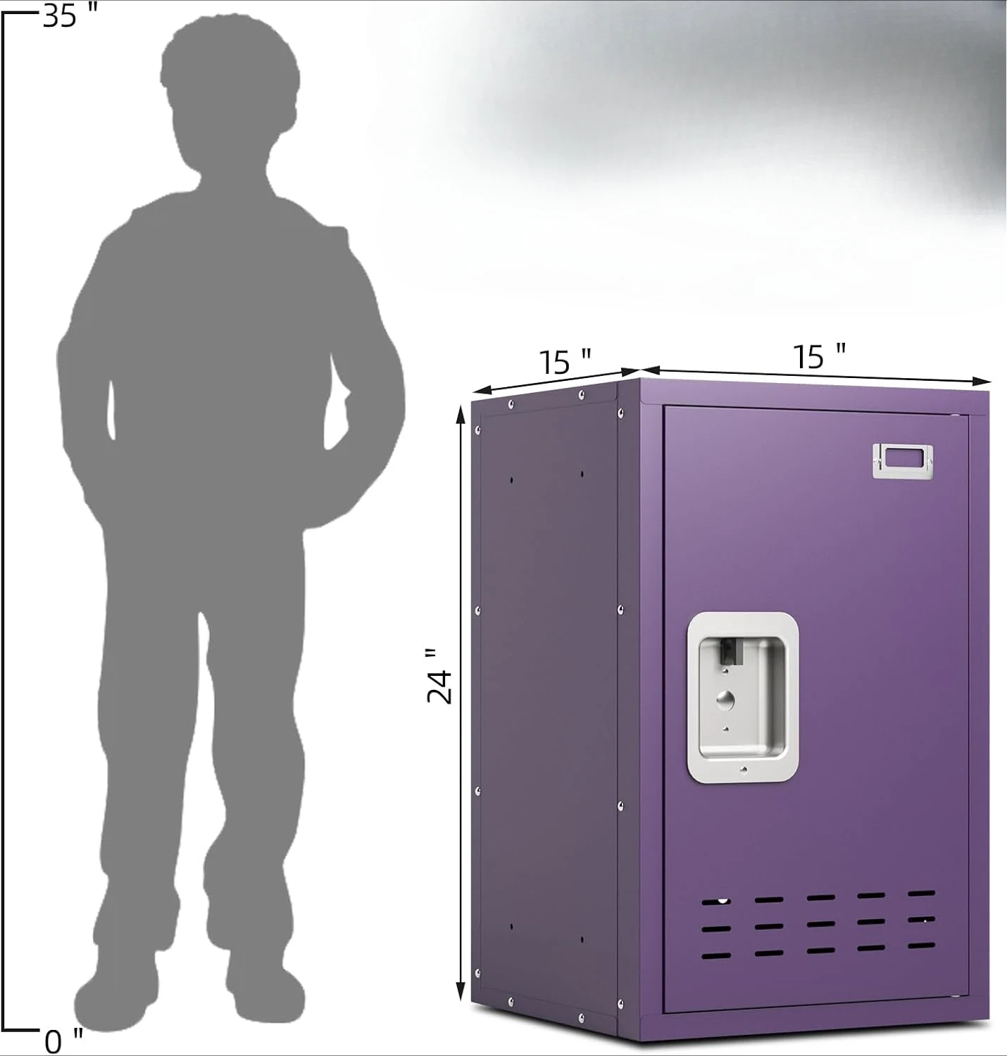 خزائن، خزانة تخزين قابلة للقفل مع رف خزانة، خزانة قفل صغيرة على ارتفاع 60.96 سم، خزانة تخزين قابلة للقفل