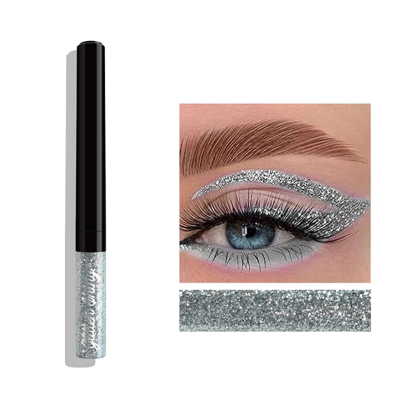 Glitter Liquid Eyeliner Eyeshadow Pearlescent Sequins Diamond Bright Shiny Eyeliner Waterproof Lasting Eyeshadow Makeup Cosmetic