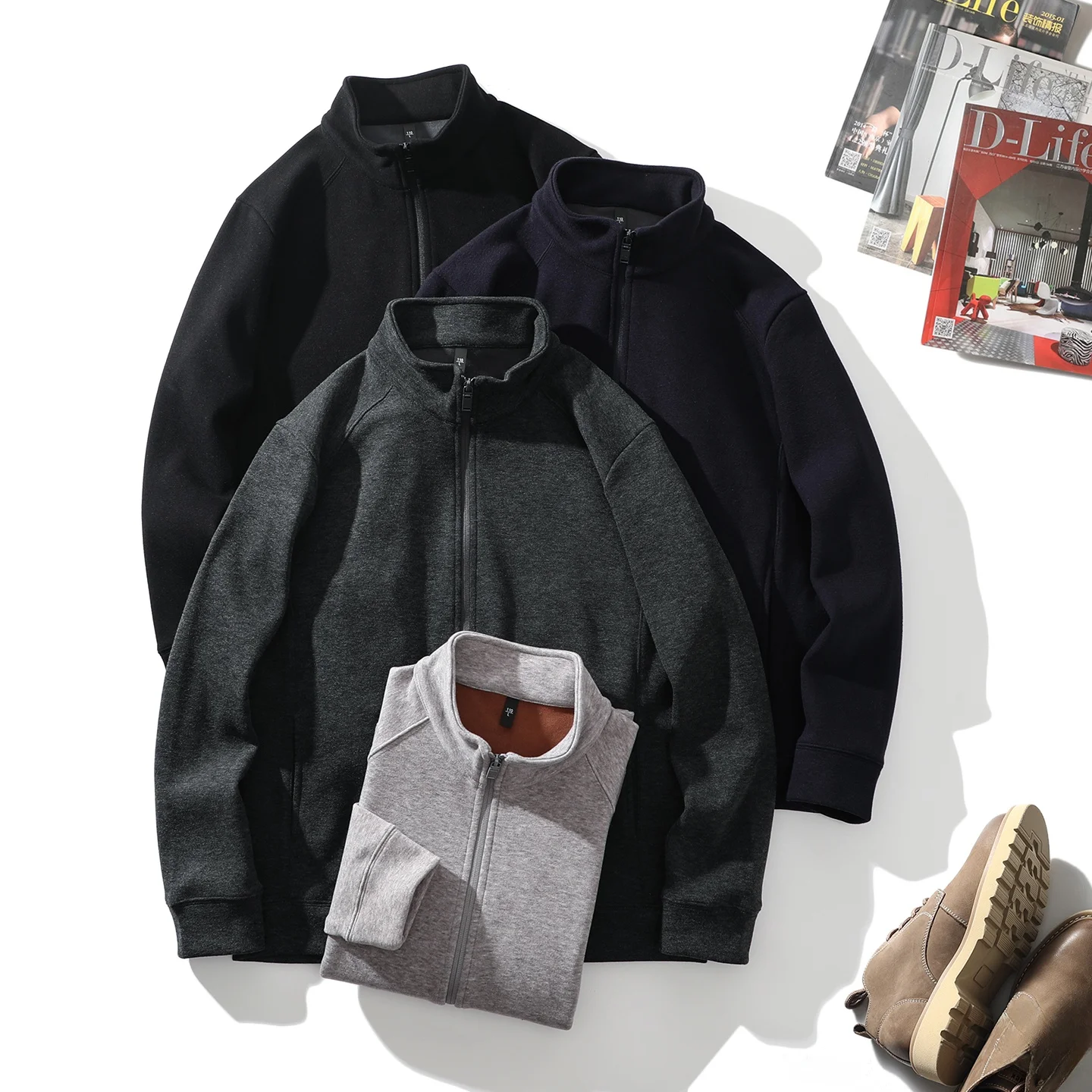 

Trade King High Densi Cosite теплая бархатная мужская модная куртка с воротником-стойкой осень-зима ветрозащитная термо верхняя одежда