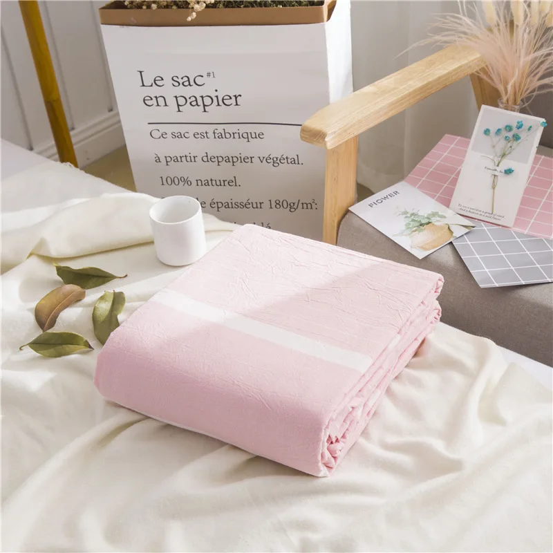 cotton yarn-dyed washed cotton simple Japanese-style good style single product quilt cover ab version unprinted washed cotton