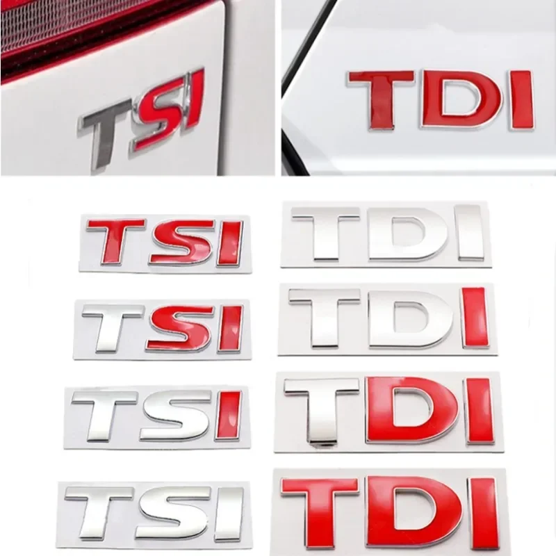 

3D Metal TDI TSI Logo Rear Trunk Side Fender Car Emblem Badge Decals For VW Golf JETTA PASSAT MK4 MK5 MK6 Auto Stickers