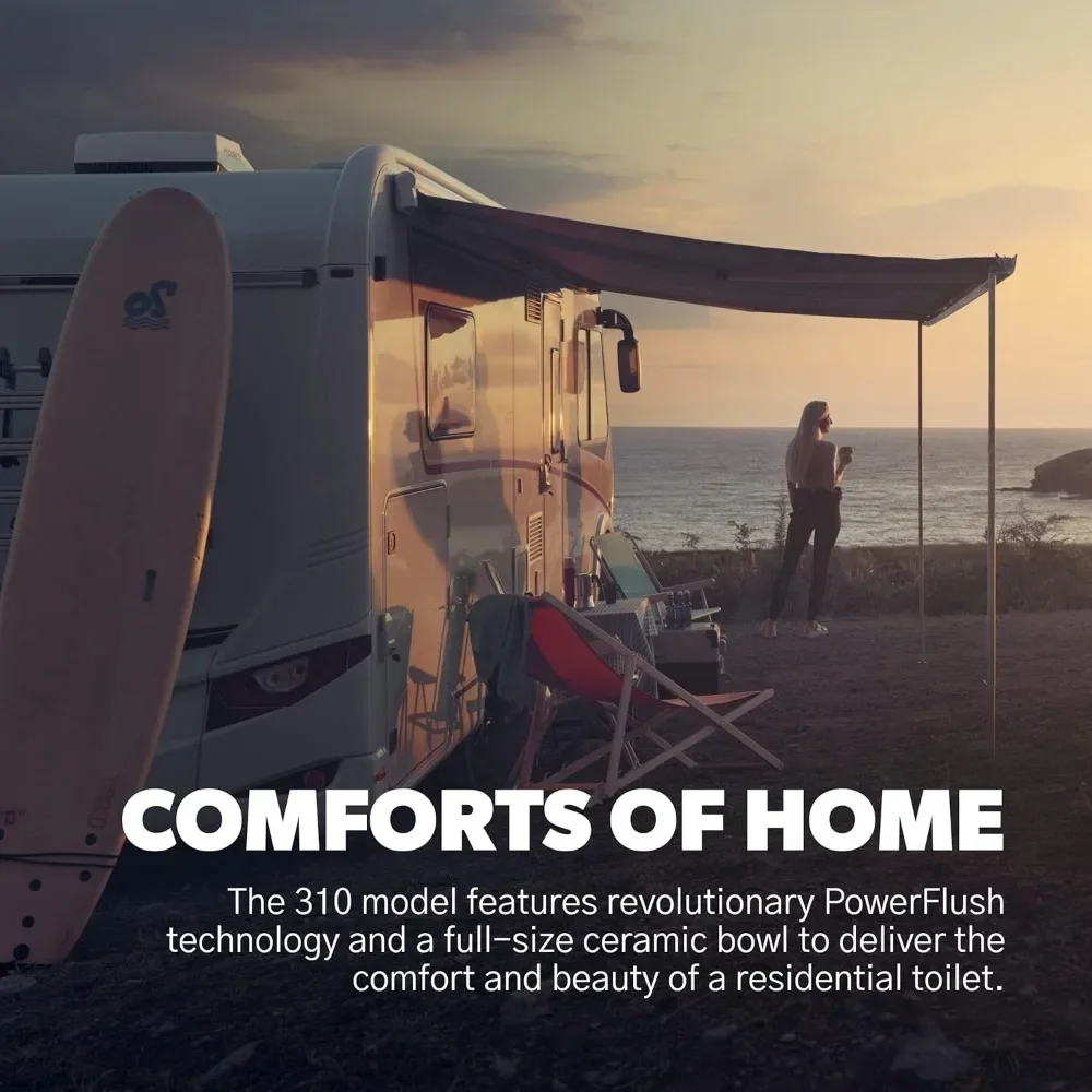 Fast Shipping.310 Standard Toilet - White Lightweight and Efficient with Pressure-EnhancedPerfect for Modern RVs.NEW