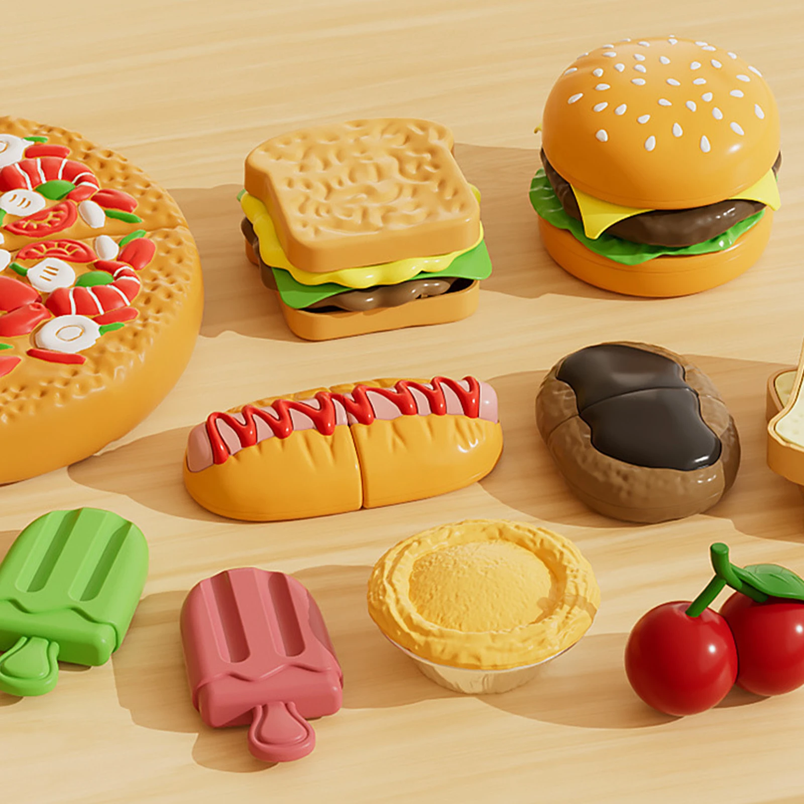 Juego de simulación de cocina, juego de comida, juguete de corte de hamburguesa colorido, juego de aprendizaje de habilidades motoras finas portátil, accesorios para jugar a la casa