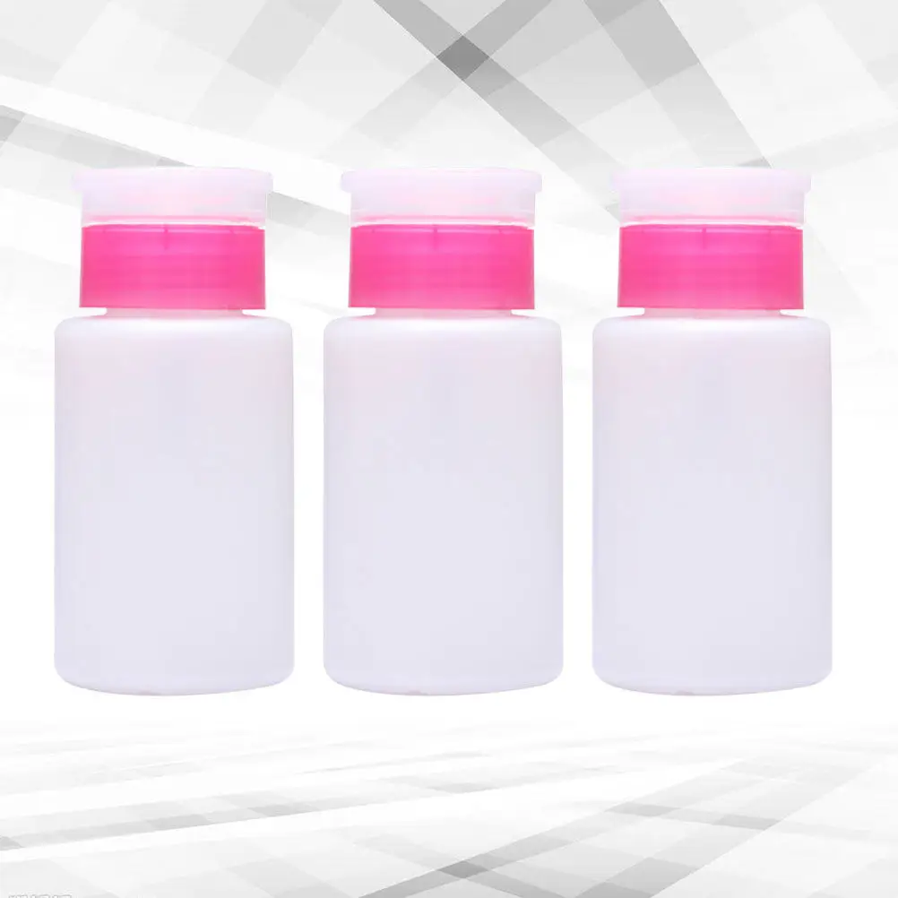 

3Pcs 150Ml Lockable Nail Polish Remover Bottle Push Down Instant Dispensing No Waste Sanitary Easy to Use Nail Remover Bottle