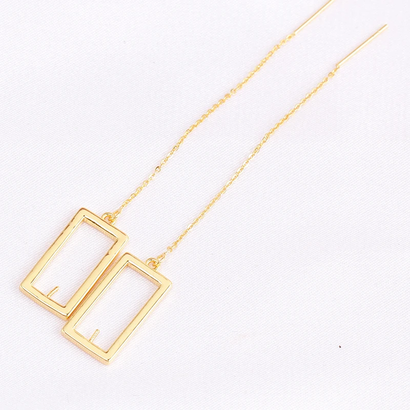 

E068 Gold Plated Copper S925 Sterling Silver Needle Square Pearl Stud Earrings Findings Jewelry Making DIY Jewelry Accessories