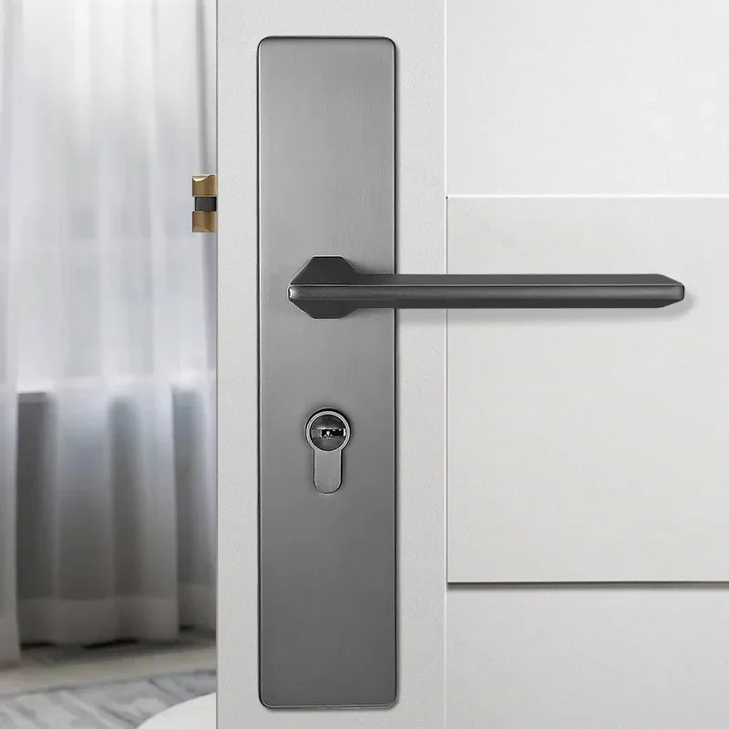 ユニバーサル屋内ドアロック亜鉛合金サイレントハンドル一体型ロック寝室浴室家庭用耐久性のあるセキュリティ